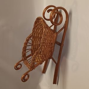 Wicker Vintage 1960's Plant Holder Christmas Holiday Santa Reindeer Slei…
